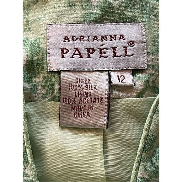 VTG Papell Women's Silk Mandarin Style Short Sleeve Top Size 12 - Picture 8 of 8